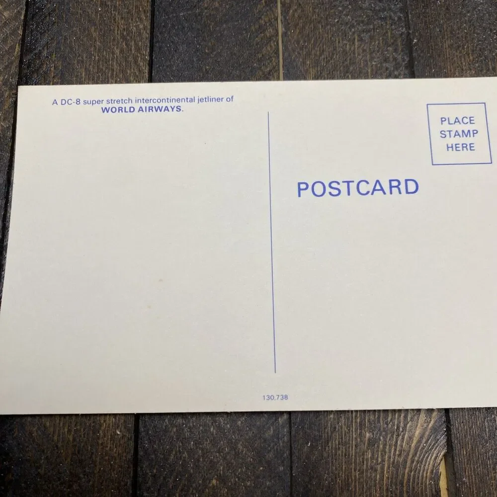 3 World Airways DC-8 Stretch Intercontinental Jetliner Postcards